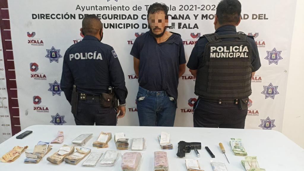 Policía de Tlaxcala aprehende a presunto ladrón de cuentahabientes